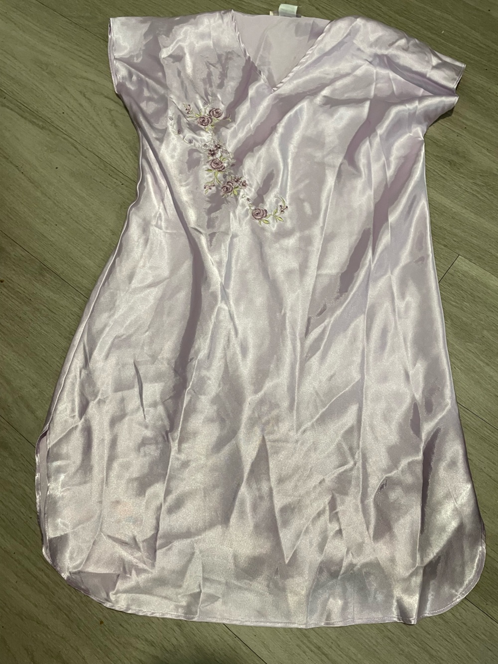 Silky Lavender Embroidered Chemise Slip